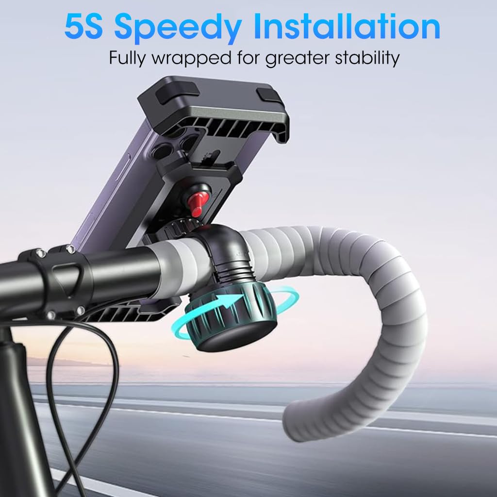 STHIRA Mobile Holder for Bikes, Scooter, Motorcycle, 360° Rotatable Anti Shake Phone Mount, Stable Cradle Moblie Phone Bicycle Stand Compatible with iPhone, Samsung, Oneplus, Smartphones up to 7.2'' STHIRA Mobile Holder for Bikes, Scooter, Motorcycle, 360° Rotatable Anti Shake Phone Mount, Stable Cradle Moblie Phone Bicycle Stand Compatible with iPhone, Samsung, Oneplus, Smartphones up to 7.2''